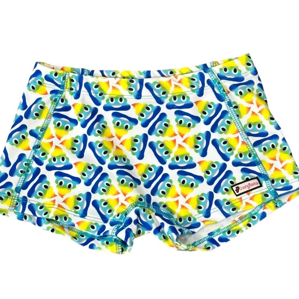 Crazy Pants Emoji Poop Cheer Dance Spandex Shorts Youth Small